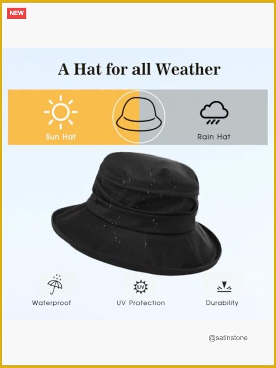 Waterproof Wide Brim Sun Hat UPF 50 Bucket Hat Packable Adjustable main image 5